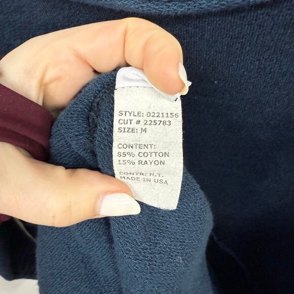 Cut Loose Blue Sweater Dress Tunic Sweatshirt 100% Cotton Pockets Lagenlook M - Picture 4 of 6